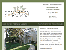 Tablet Screenshot of coventryparkapts.com